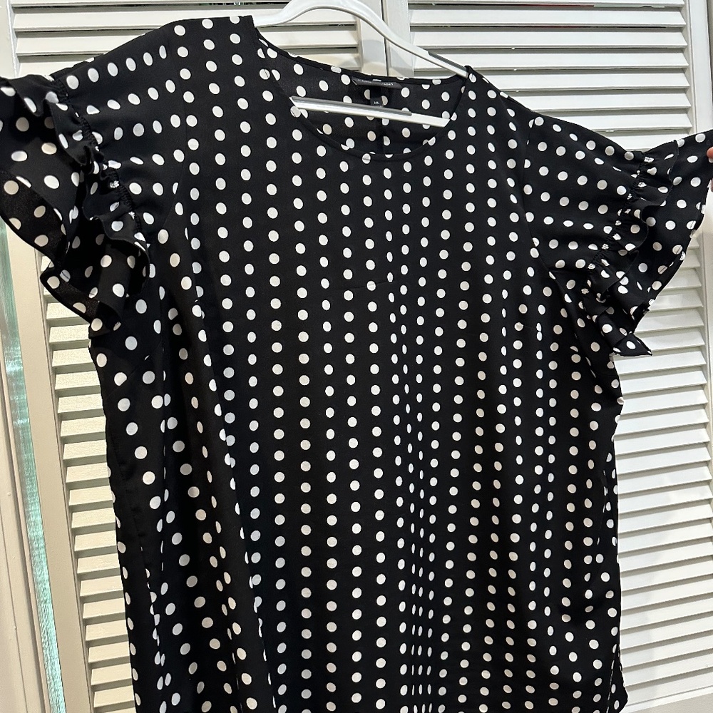 Lane Bryant Dotted Tunic Women’s Plus 24 Long ruffled sleeves